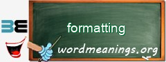 WordMeaning blackboard for formatting